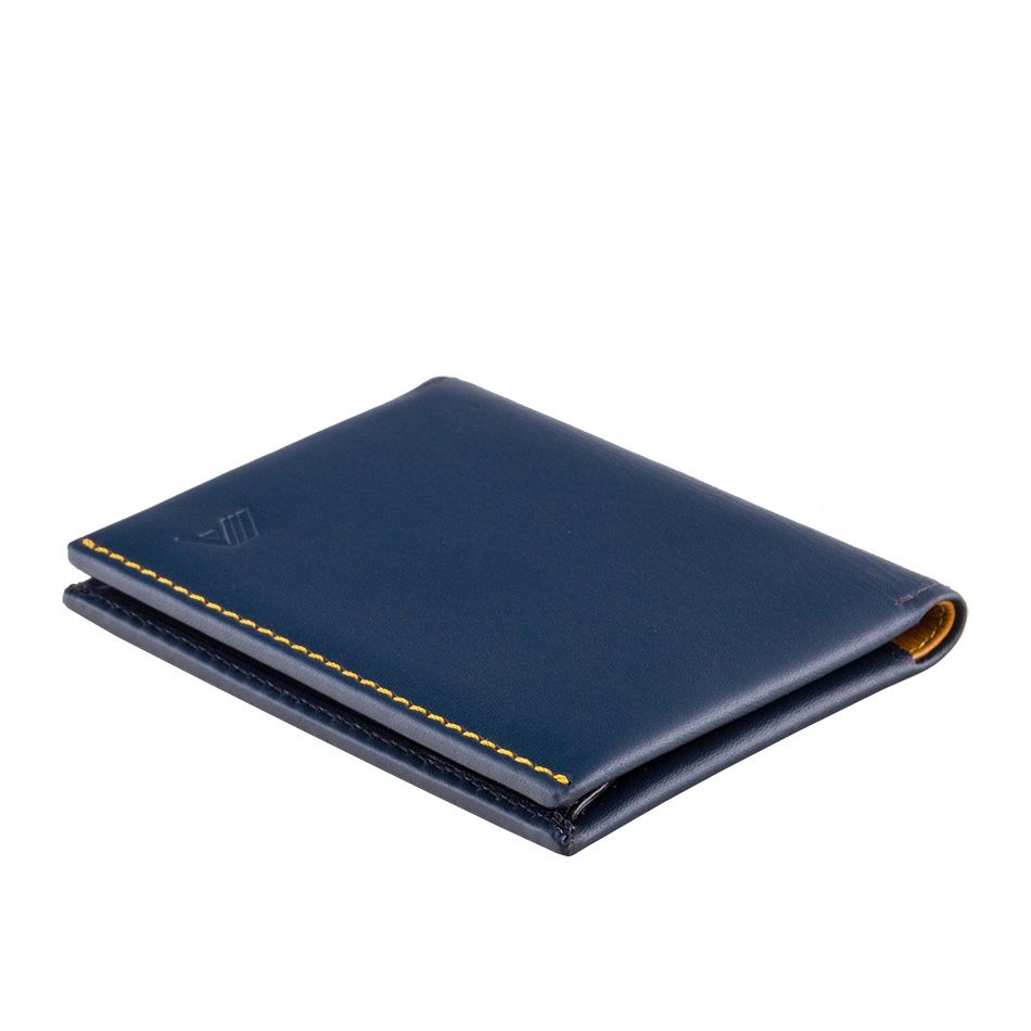 A-SLIM Leather Wallet Origami - Blue/Yellow